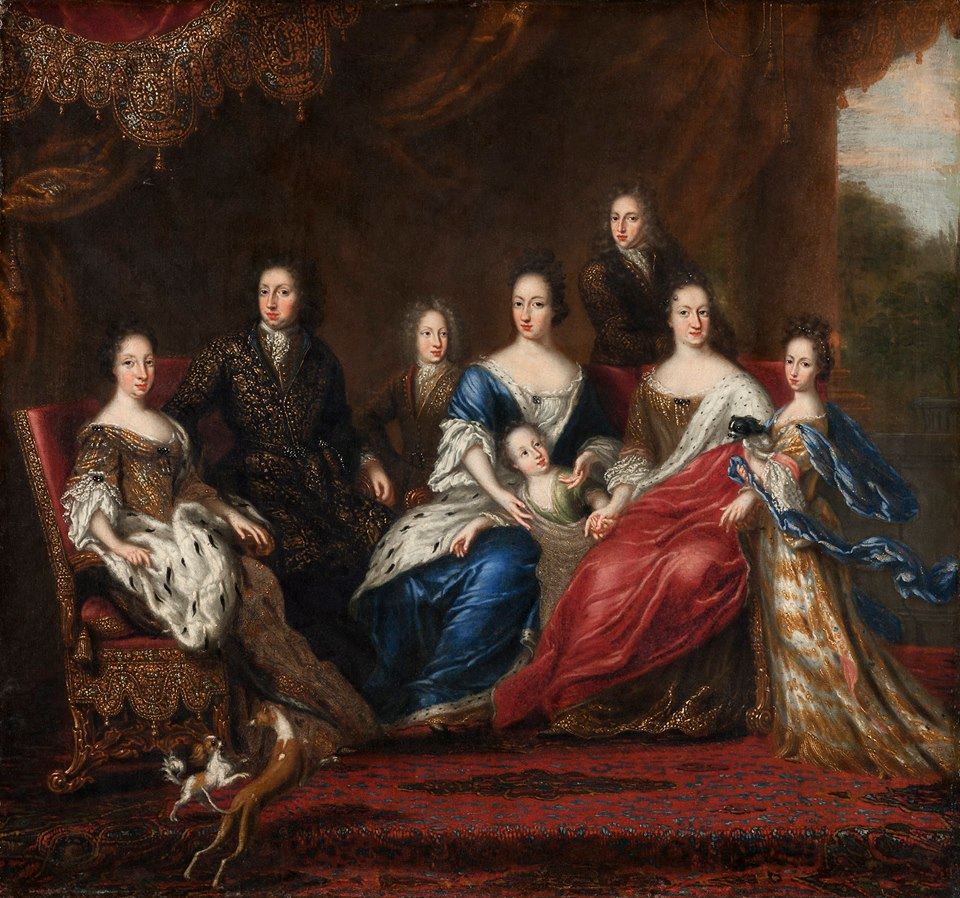 Grupporträtt av Karl XI:s familj.