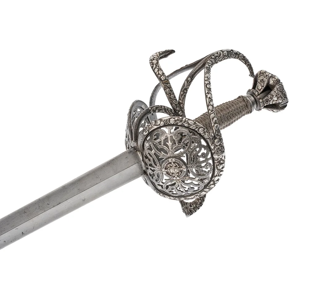 Elaborately decorated handle of a rapier owned by Gustavus Adolphus