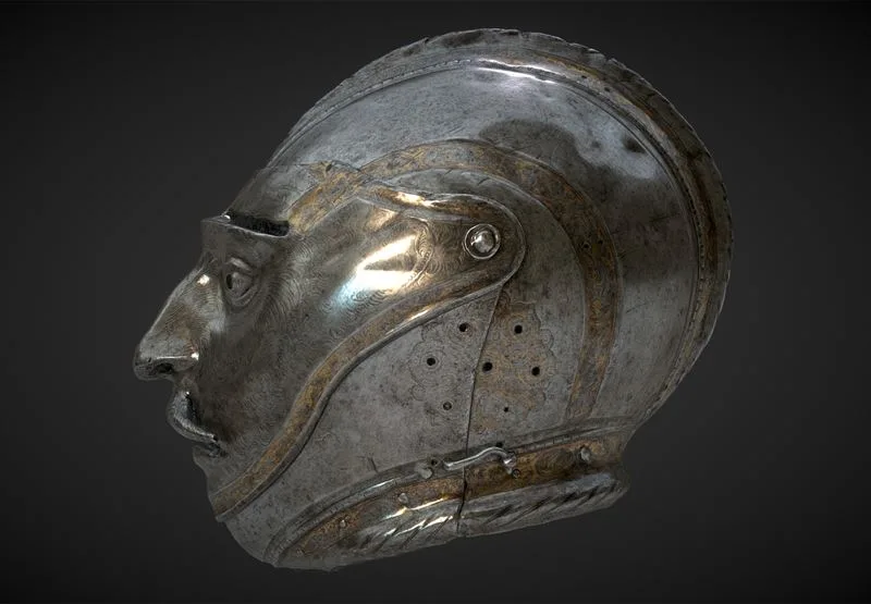 Gustav Vasas Burgundiska maskvisir med ögon och mustasch