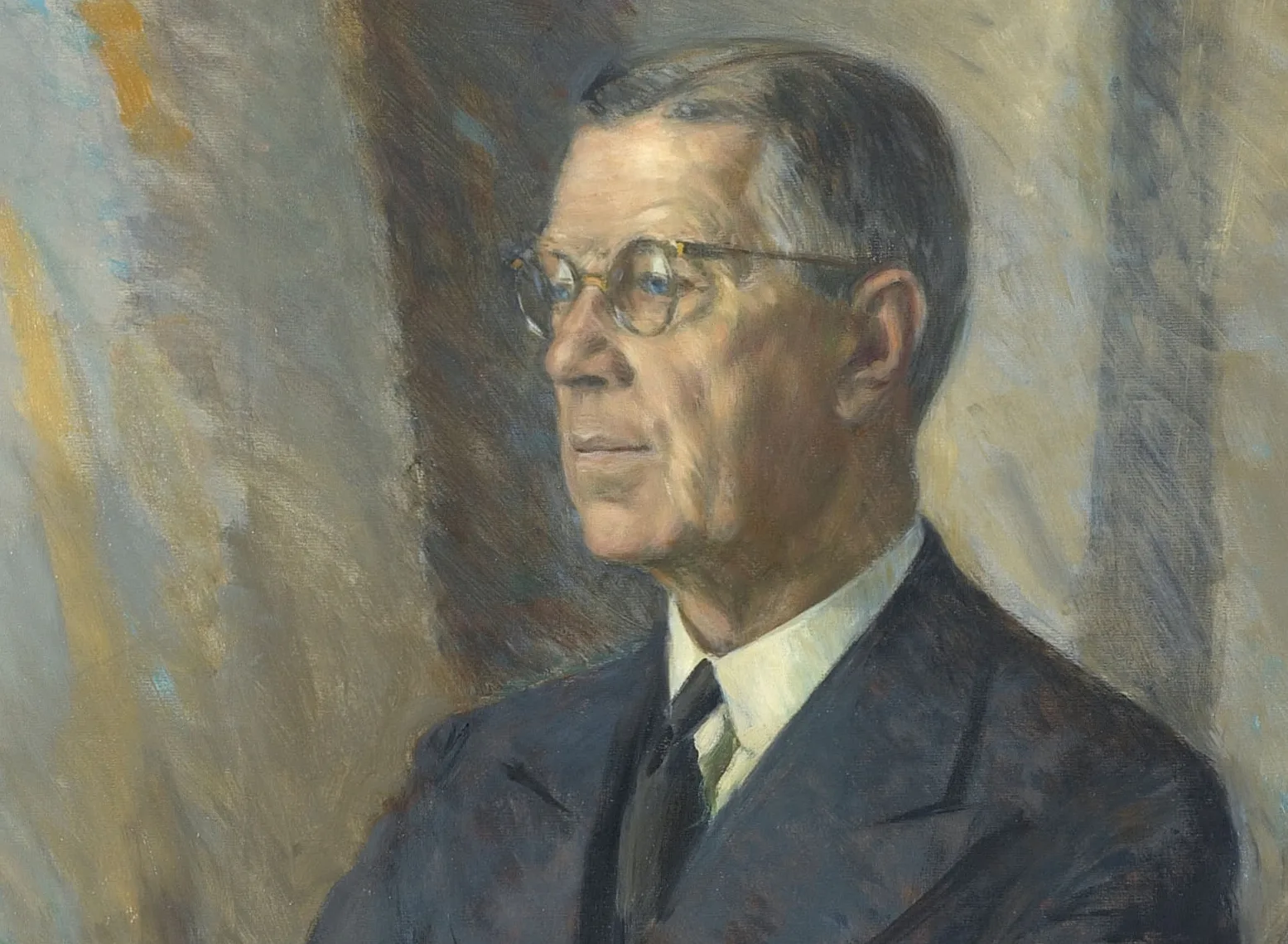 Porträtt på Gustav VI Adolf.