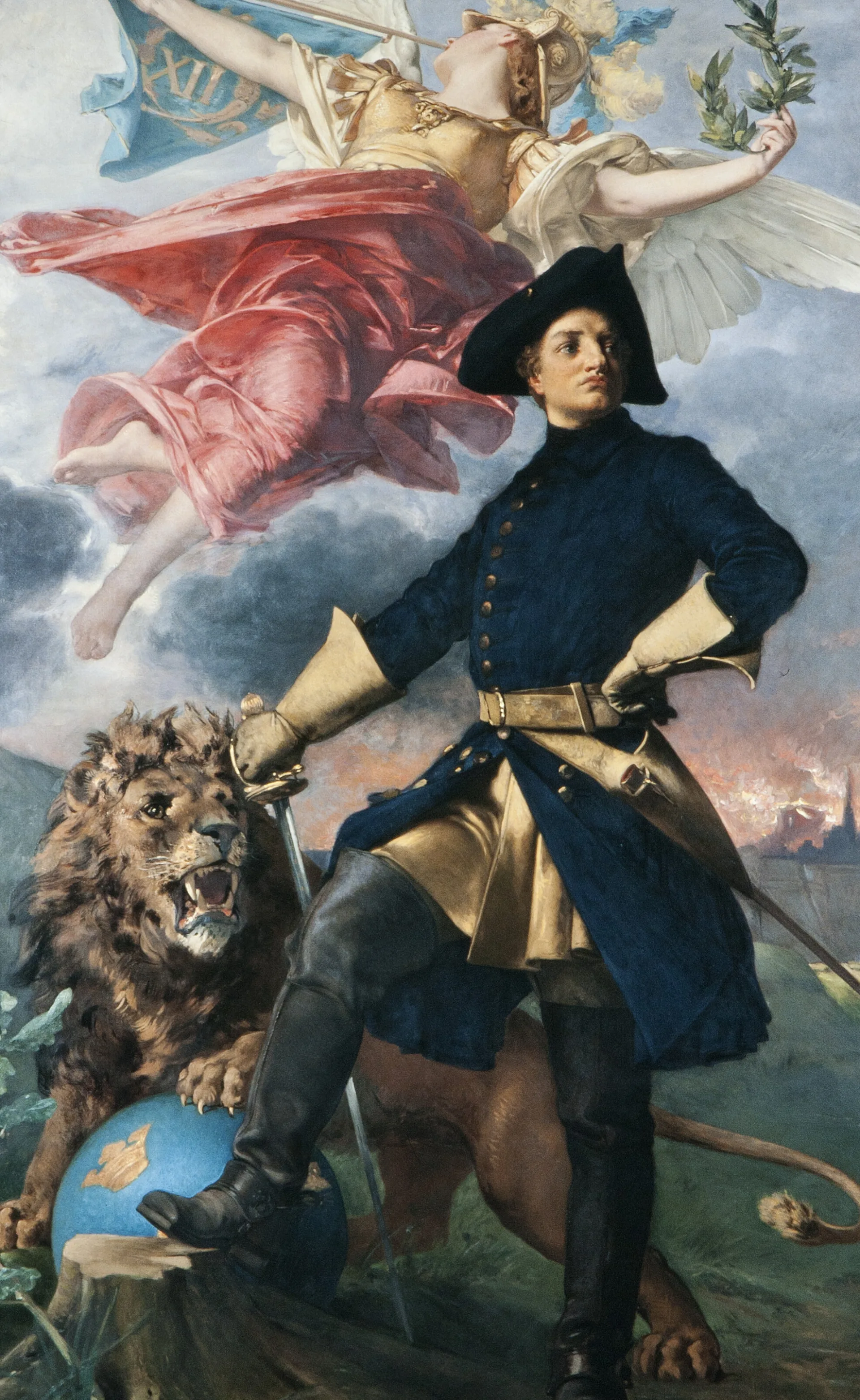 Målat porträtt av Karl den tolfte.