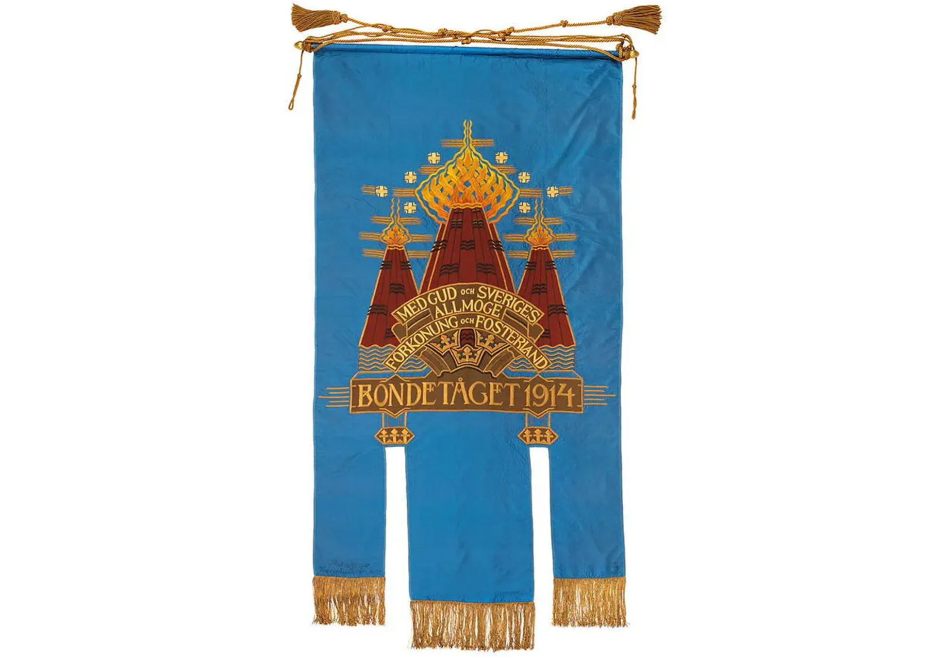 Foto av Banér med texten "Bondetåget 1914"