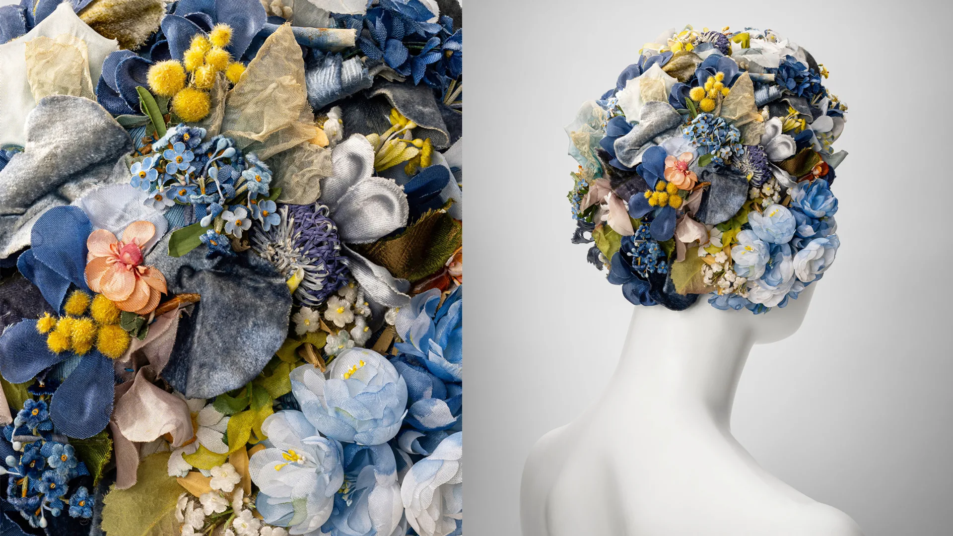 Hatt dekorerad med blommor