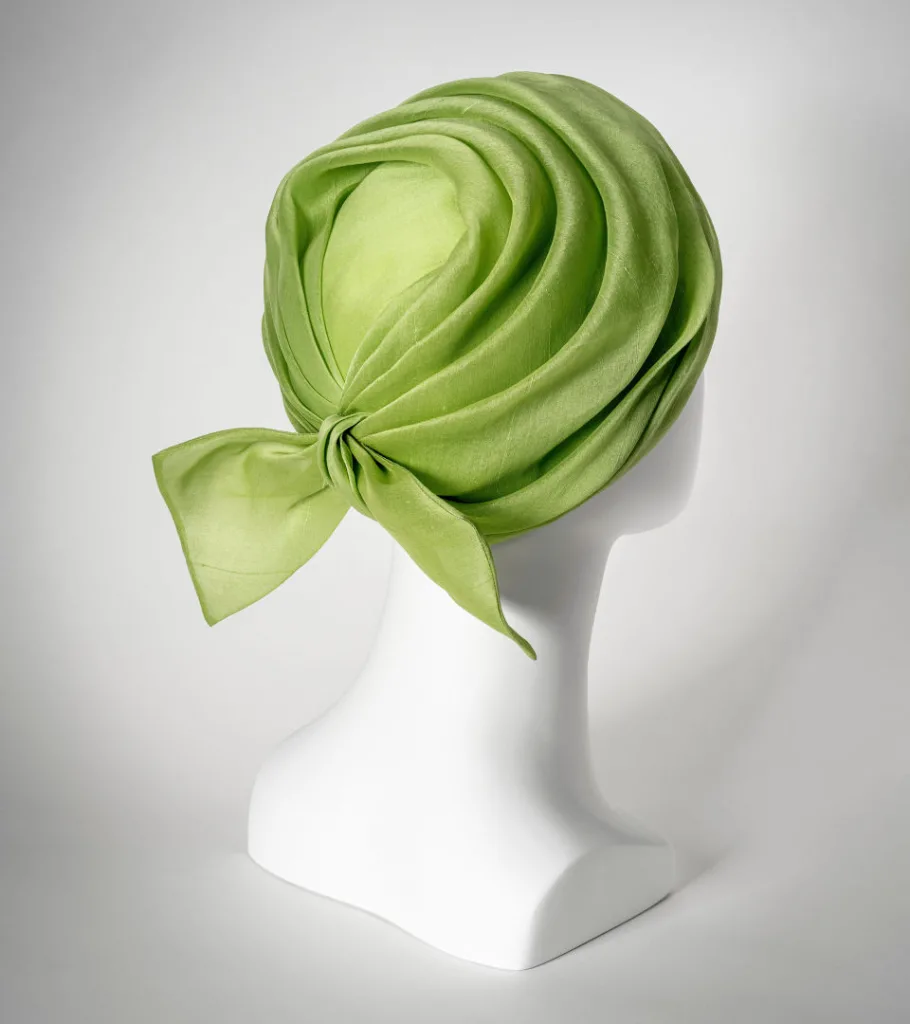 Grön turban med nackrosett